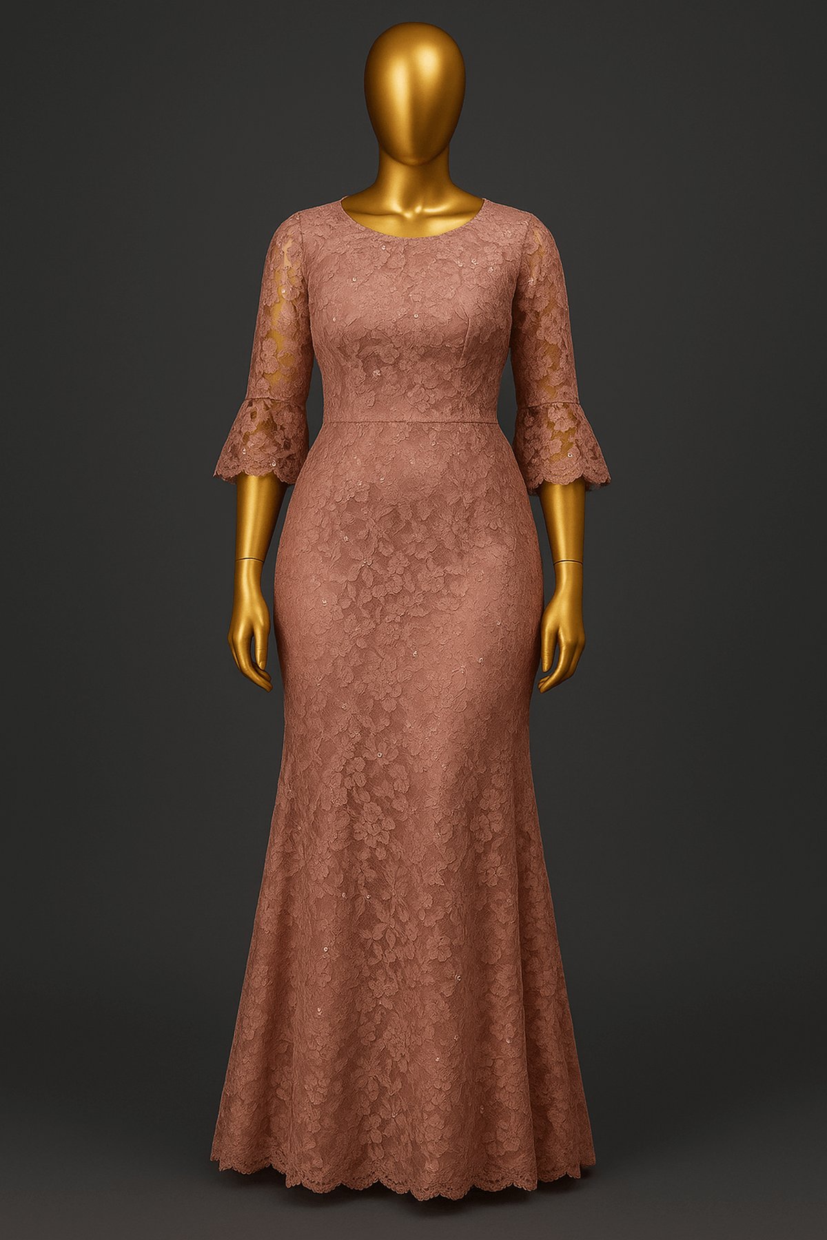 Rose Radiance Lace Gown - front
