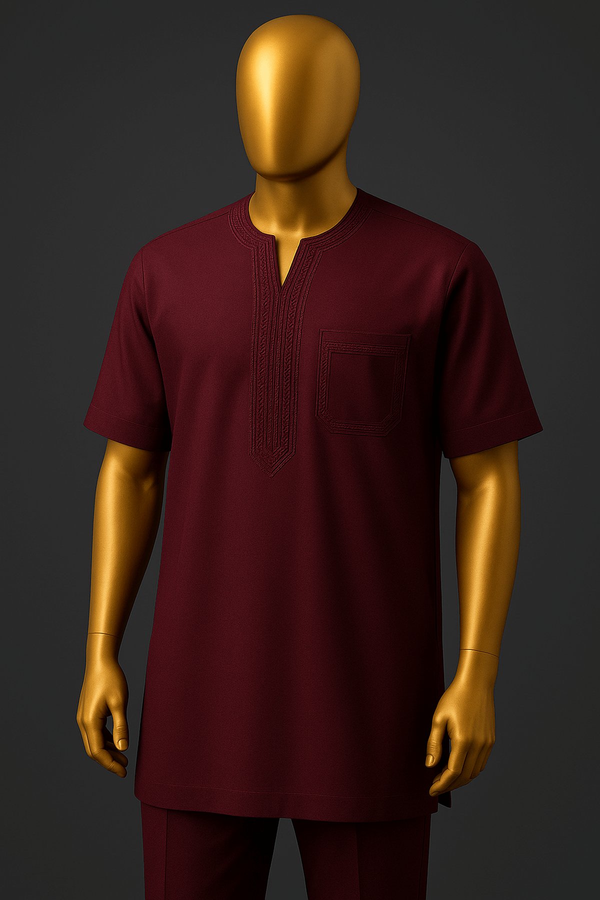 Burgundy Classic Dashiki - front