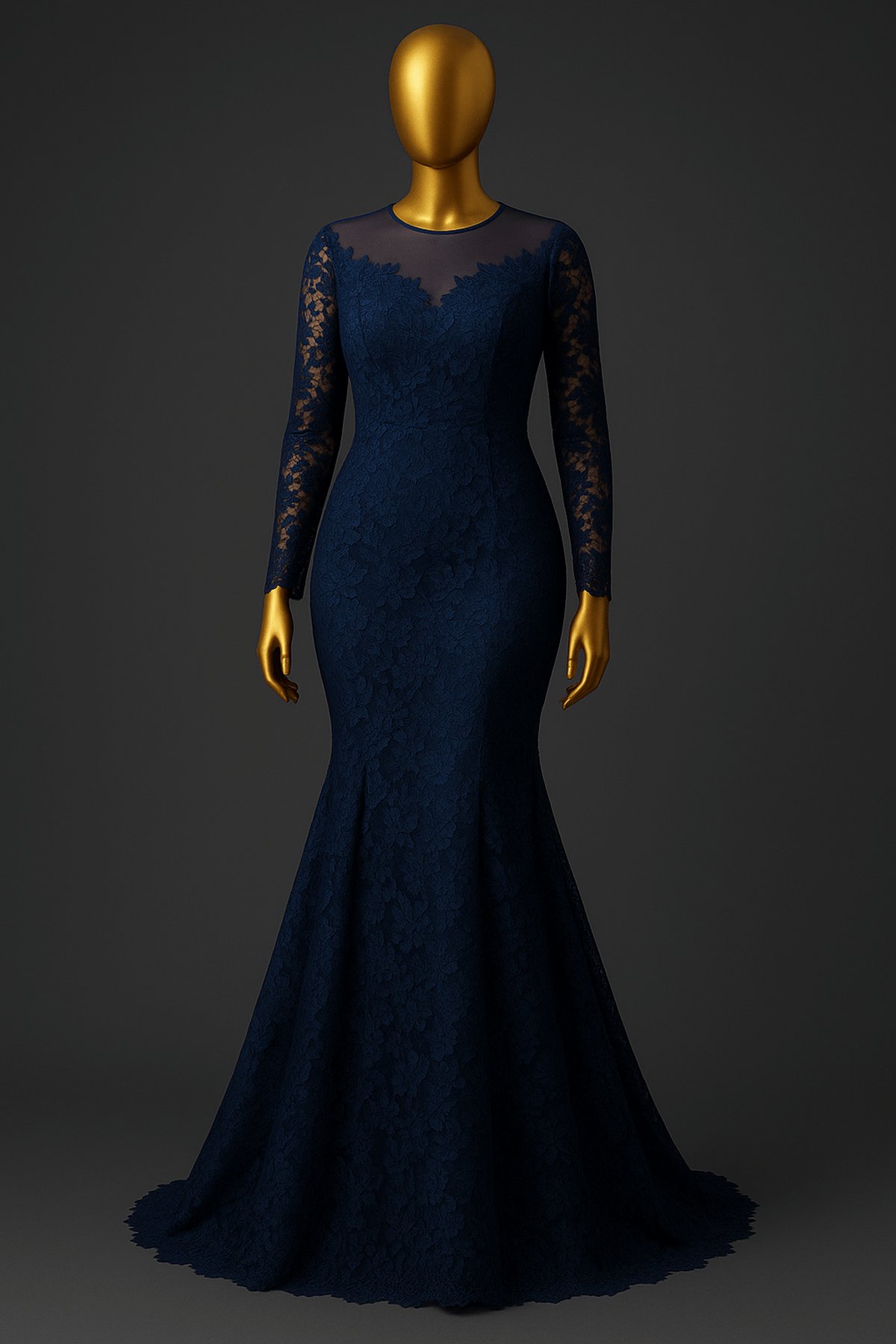 Golden Royal Draped Evening Gown - front