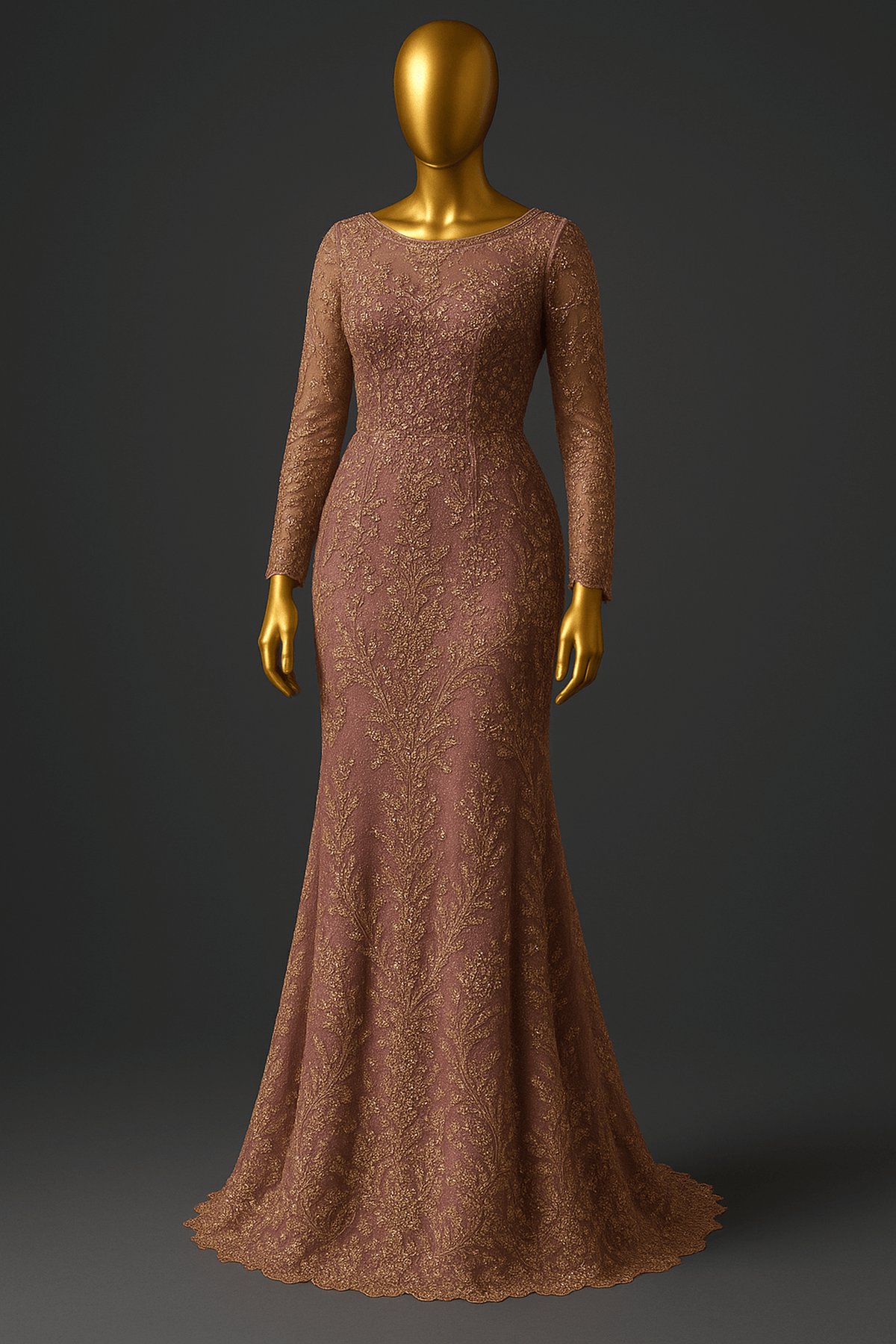 Royal Midnight Lace Gown - front