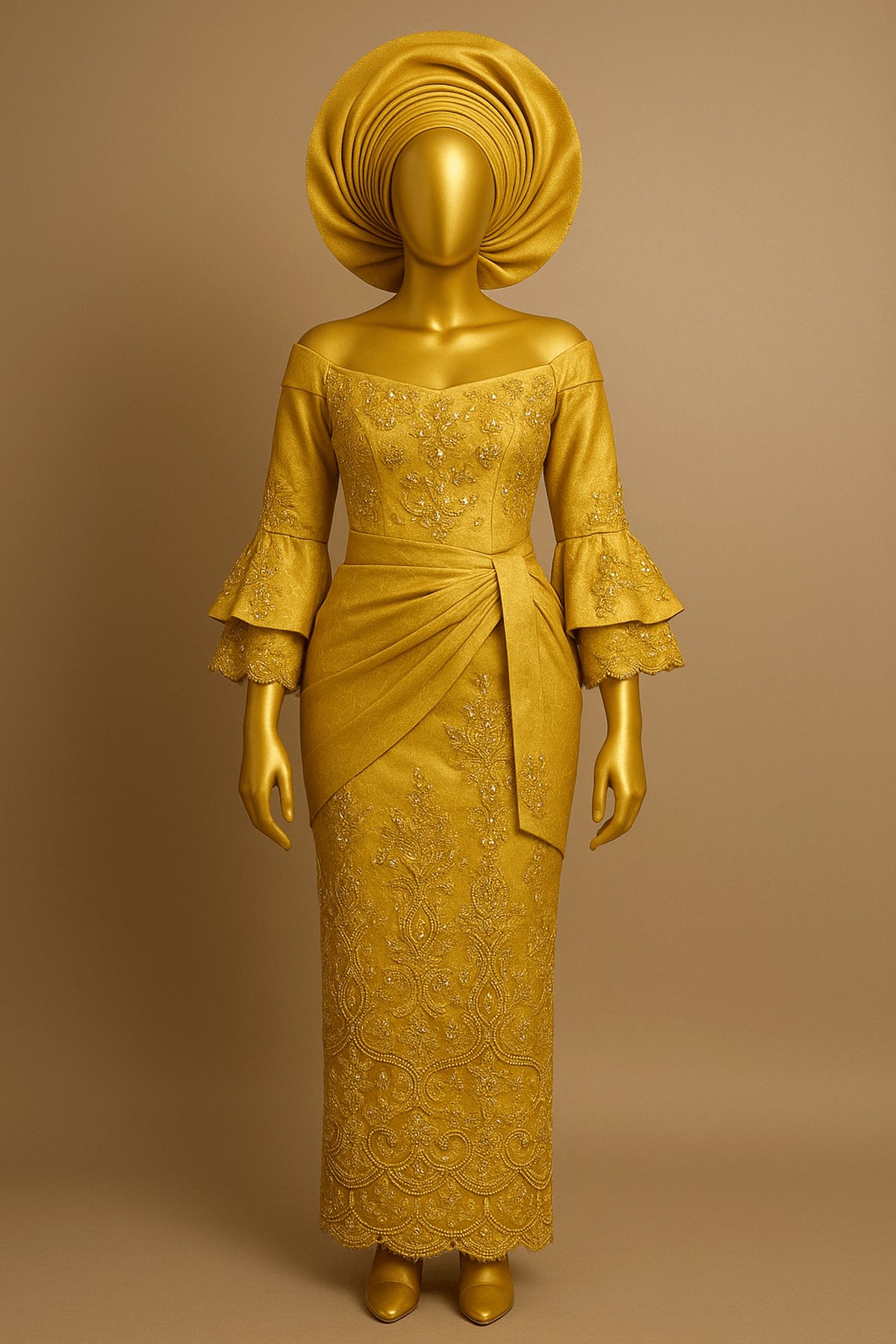 Golden Majesty George Wrapper & Blouse - front