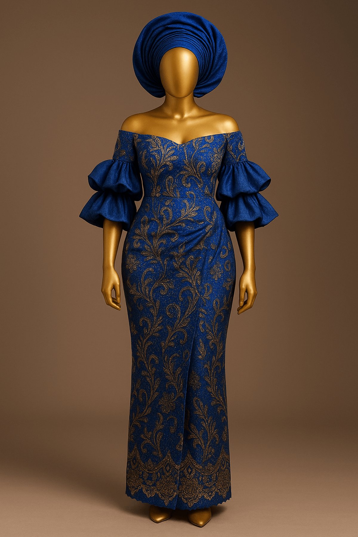 Royal Purple George Wrapper & Blouse - front