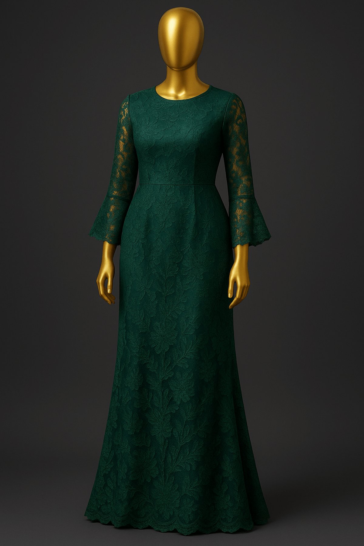 Royal Blue Majesty Lace Gown - front