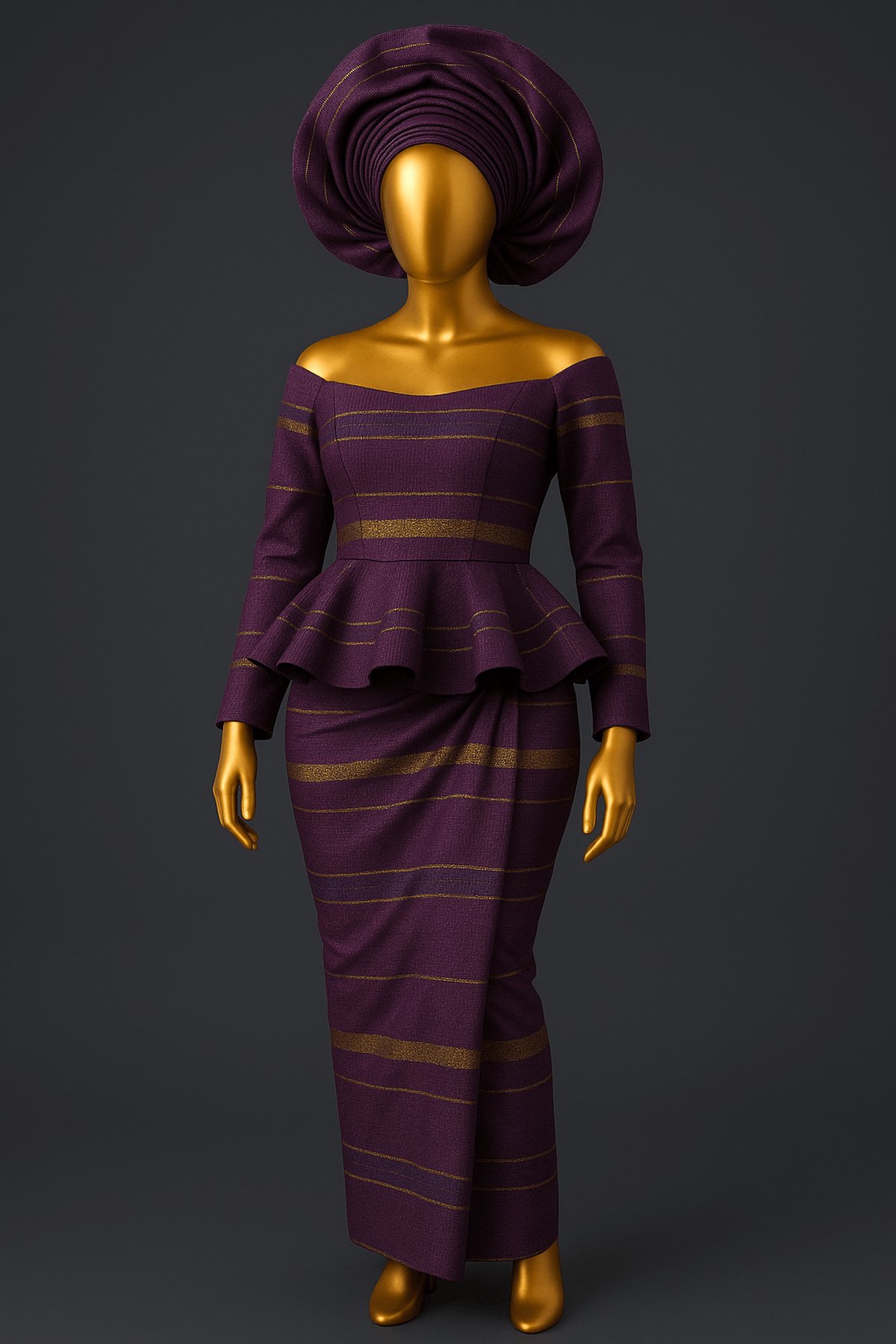 Royal Heritage Aso Oke Ensemble - front